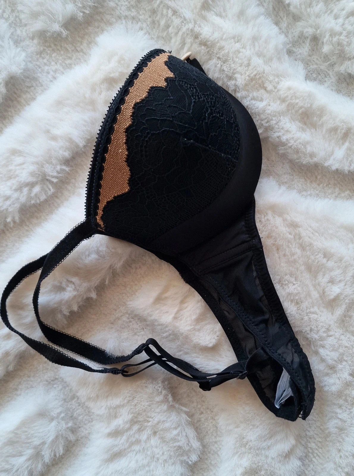 Pomm'Poire kanten beha zwart & nude 90C – Zeer weinig gedragen – photo 6